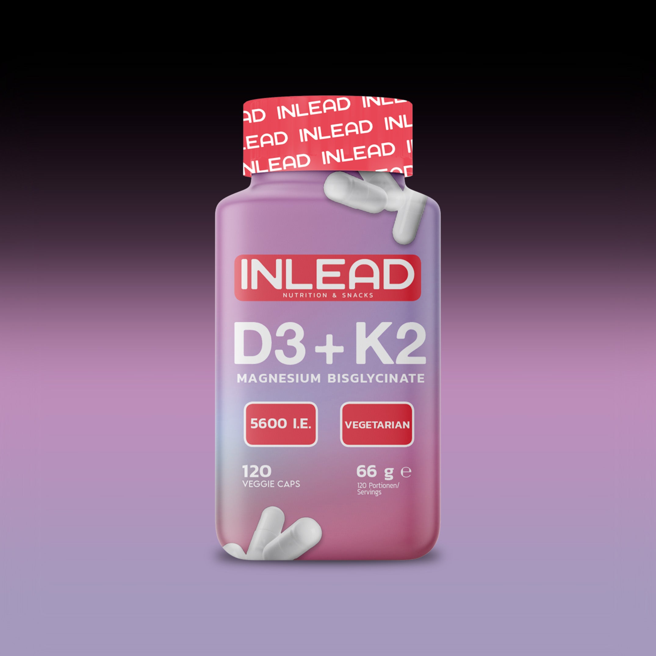 Inlead Nutrition - D3 + K2 + Magnesium (120 Kapseln)