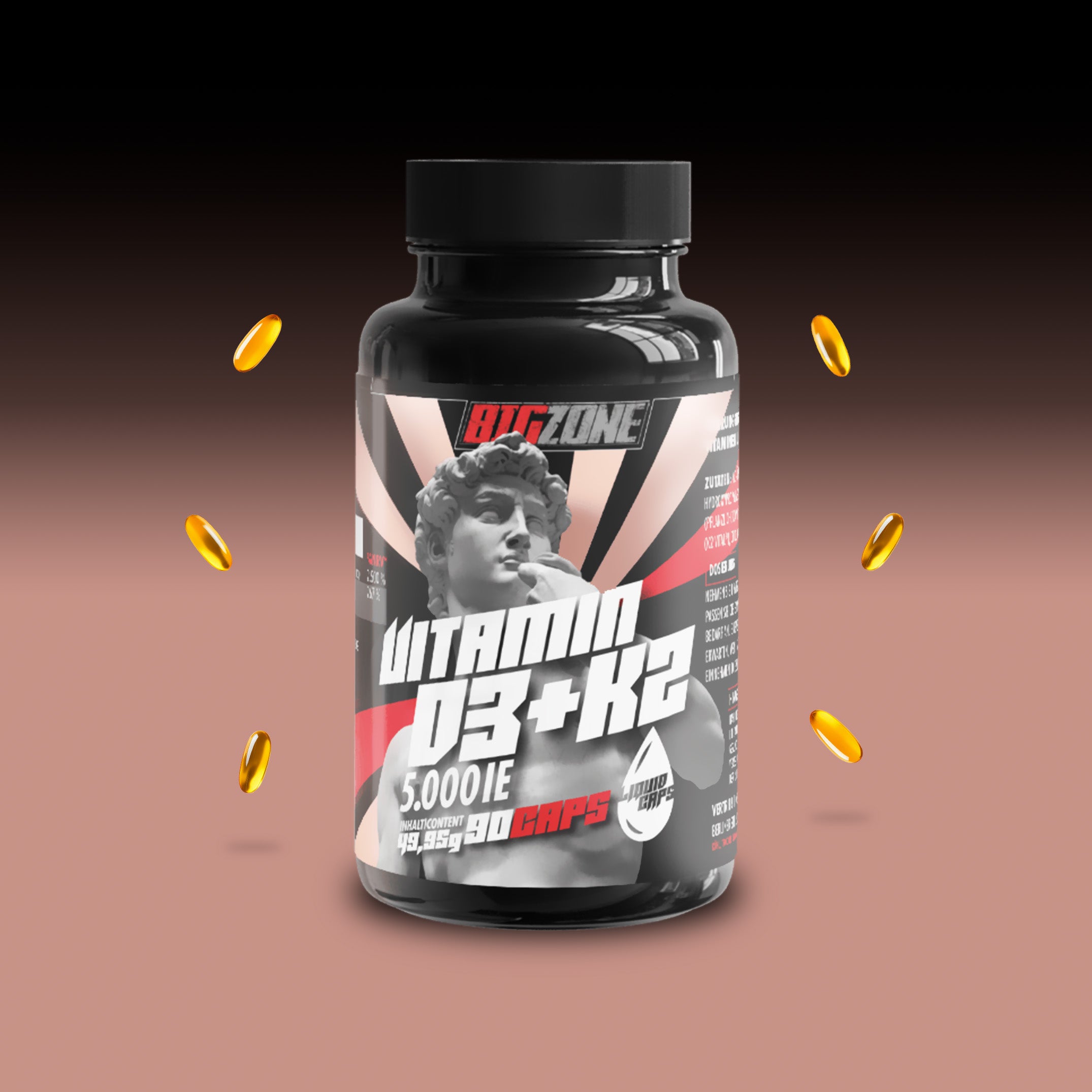 Big Zone - Vitamin D3 + K2 (90 Liquid Kapseln)